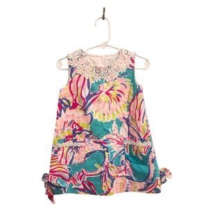Lilly Pulitzer Safari Sighted Floral Print Shift Dress Sz 2T